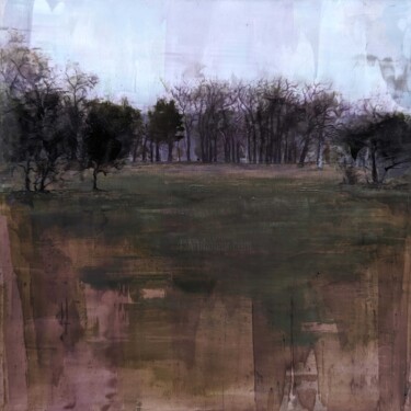 绘画 标题为“Winter. Dusk. Park.” 由Eduard Warkentin, 原创艺术品, 油 安装在铝上