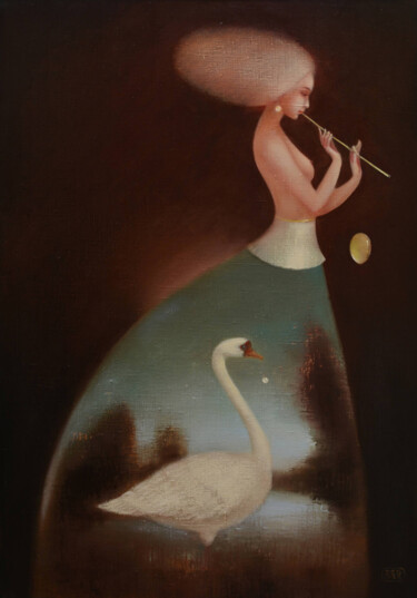 Peinture intitulée "Swan Song" par Eduard Zentsik, Œuvre d'art originale, Huile
