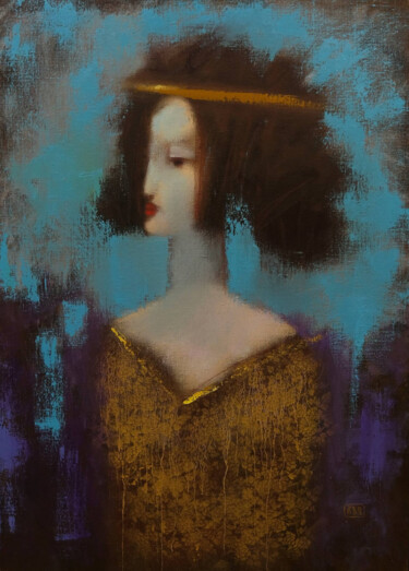 Painting titled "Girl" by Eduard Zentsik, Original Artwork, Oil
