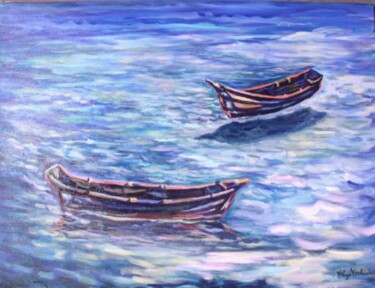 Pintura intitulada "Le bateau flotte" por Eduardo Antonio Arêas Rêgo Monteiro, Obras de arte originais