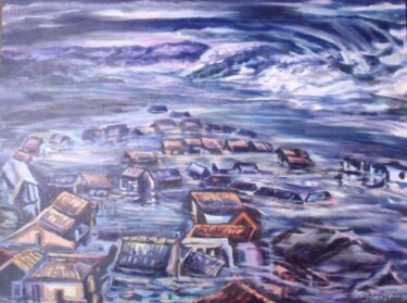 Pintura intitulada "les inondations de…" por Eduardo Antonio Arêas Rêgo Monteiro, Obras de arte originais