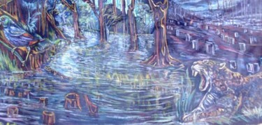 Pintura intitulada "inondation et d'inc…" por Eduardo Antonio Arêas Rêgo Monteiro, Obras de arte originais