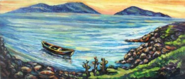 Pintura intitulada "la côte sud avec le…" por Eduardo Antonio Arêas Rêgo Monteiro, Obras de arte originais