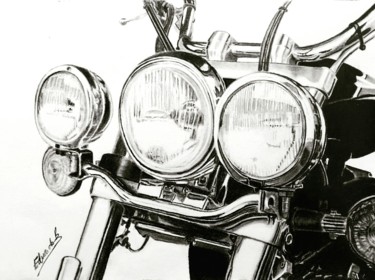 Desenho intitulada "Yamaha Virago" por Eduardo Benito, Obras de arte originais, Grafite