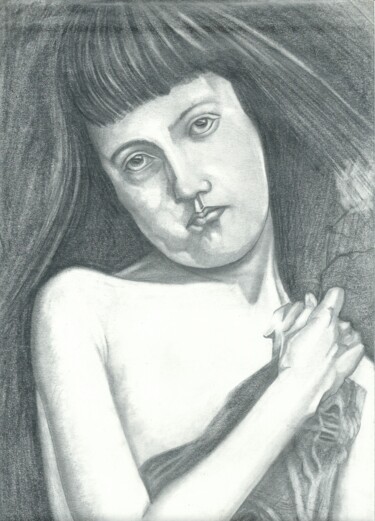 Drawing titled "SENTIR EN LA REALID…" by Eduardo Bustos Segovia, Original Artwork, Pencil Mounted on Cardboard