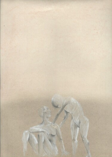 Desenho intitulada "ENCUENTROS CON EL V…" por Eduardo Bustos Segovia, Obras de arte originais, Pastel Montado em Cartão