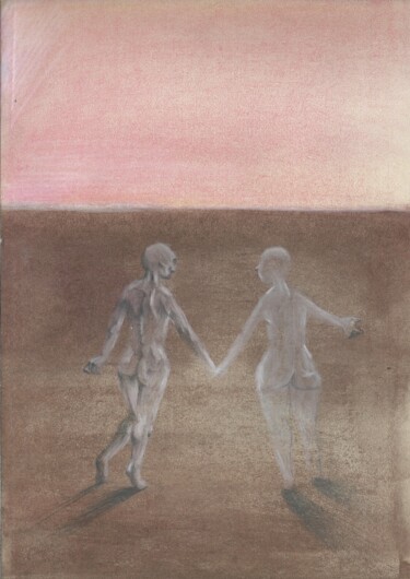 Desenho intitulada "SENTIR EN LA REALID…" por Eduardo Bustos Segovia, Obras de arte originais, Pastel Montado em Cartão