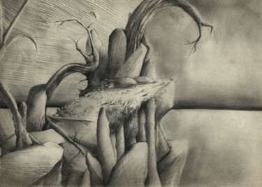 Drawing titled "NATURE MURDERED 2 E…" by Eduardo Bustos Segovia, Original Artwork, Pencil Mounted on Cardboard