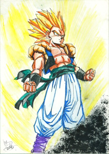 Dibujo titulada "DRAGON BALL Z  Trib…" por Eduardo Bustos Segovia, Obra de arte original, Lápiz Montado en Cartulina