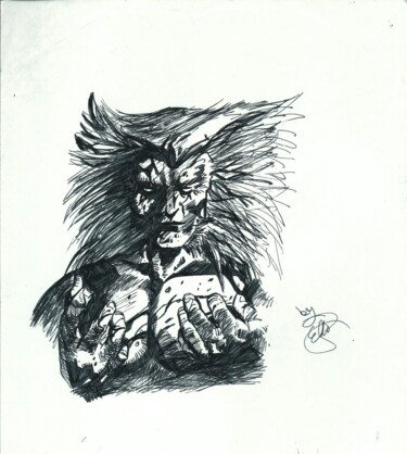 제목이 "X-MEN UNCANNY MARVE…"인 그림 Eduardo Bustos Segovia로, 원작, 잉크 판지에 장착됨