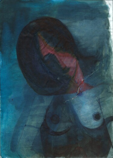 Desenho intitulada "Psychological haras…" por Eduardo Bustos Segovia, Obras de arte originais, Tinta Montado em Cartão