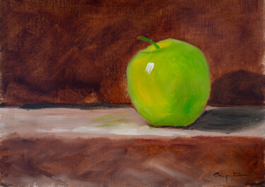 Pintura titulada "Manzana verde" por Eduardo Carpintero García, Obra de arte original, Oleo
