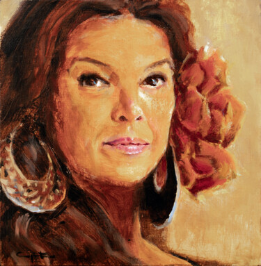 Ζωγραφική με τίτλο "Mi mujer" από Eduardo Carpintero García, Αυθεντικά έργα τέχνης, Λάδι