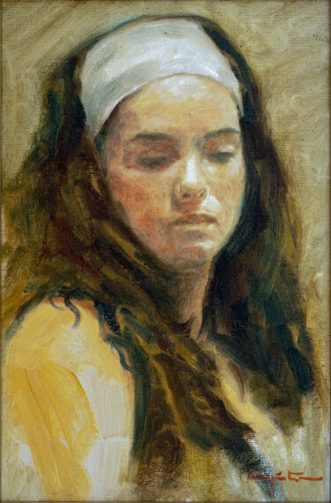 Malerei mit dem Titel "Mi hija" von Eduardo Carpintero García, Original-Kunstwerk, Öl