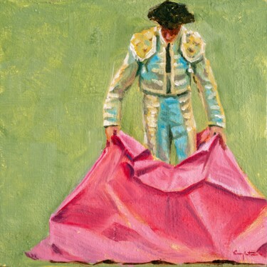 Картина под названием "ACOMODANDO EL CAPOTE" - Eduardo Carpintero García, Подлинное произведение искусства, Масло