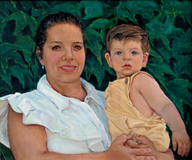 Painting titled "MATERNIDAD" by Eduardo Carpintero García, Original Artwork, Oil