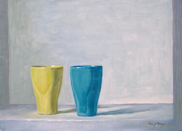 Malerei mit dem Titel "Dos vasos" von Eduardo Carpintero García, Original-Kunstwerk, Öl