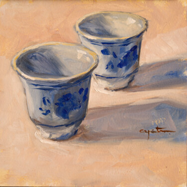 Painting titled "Doble sake" by Eduardo Carpintero García, Original Artwork, Oil