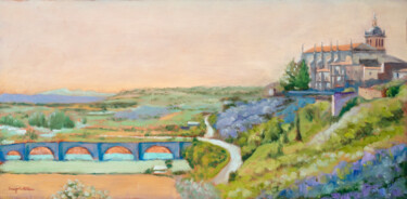 Pintura intitulada "Puente sin río" por Eduardo Carpintero García, Obras de arte originais, Óleo