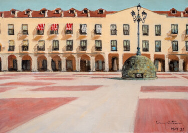 Painting titled "PLAZA DE SALAMANCA" by Eduardo Carpintero García, Original Artwork, Oil