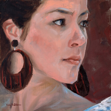 Painting titled "Joven sevillana" by Eduardo Carpintero García, Original Artwork, Oil