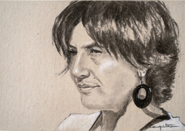 Drawing titled "Mirada" by Eduardo Carpintero García, Original Artwork, Charcoal