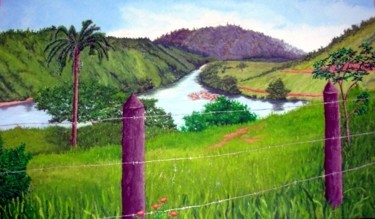Painting titled "rio-santo-antonio" by Eduardo Machado, Original Artwork, Oil