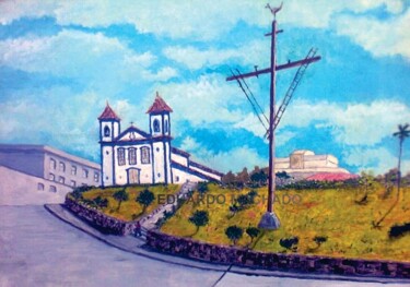 Pintura intitulada "Catedral de Santo A…" por Eduardo Machado, Obras de arte originais, Óleo Montado em Vidro