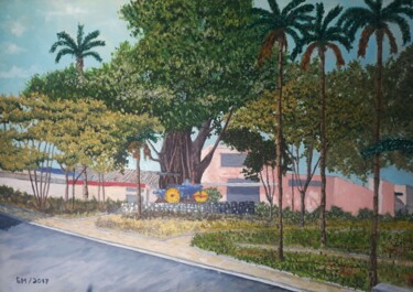 Pintura titulada "Praça Barão do Rio…" por Eduardo Machado, Obra de arte original, Oleo