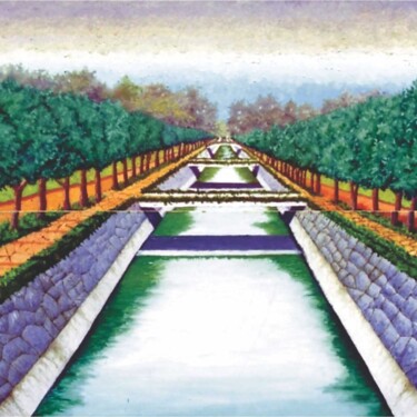 Pintura intitulada "Canal do Rio Bengo…" por Eduardo Machado, Obras de arte originais, Óleo