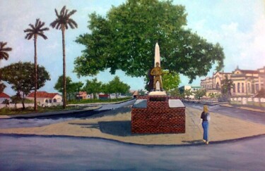 Pintura intitulada "Praça do Expedicion…" por Eduardo Machado, Obras de arte originais, Óleo