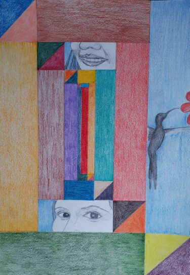 Dessin intitulée "Espiral de Carlinha…" par Eduardo Machado, Œuvre d'art originale, Crayon