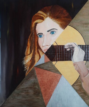 Painting titled "Retrato de Susan -…" by Eduardo Machado, Original Artwork, Oil
