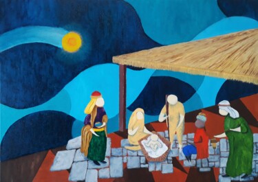 Pintura titulada "Noite de Natal - Sé…" por Eduardo Machado, Obra de arte original, Oleo Montado en Bastidor de camilla de m…