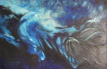 Pintura titulada "Sueños en azul,azul" por Eduardo Meneses Claros, Obra de arte original