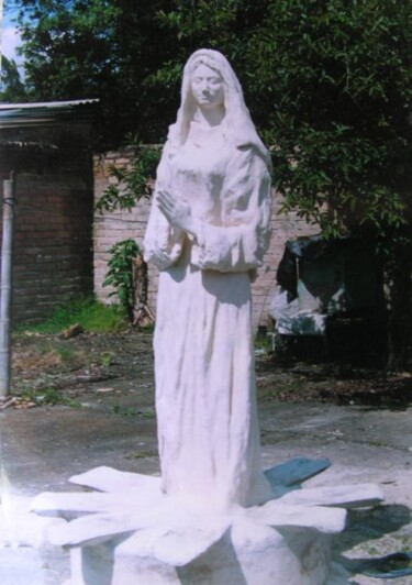 Sculpture titled "virgen iluminada" by Eduardo Meneses Claros, Original Artwork