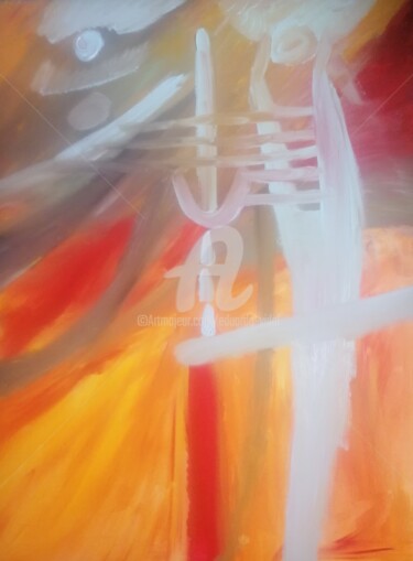 Painting titled "Abstract Ghost" by Eduardo Vidal, Original Artwork, Acrylic