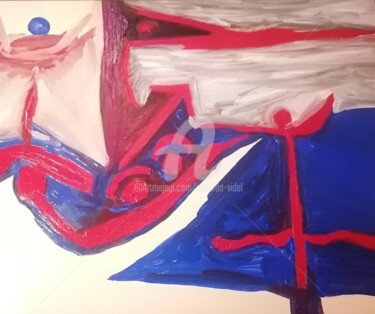 Painting titled "Red Sea" by Eduardo Vidal, Original Artwork, Oil