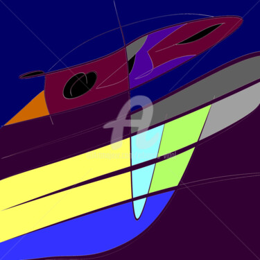 Digital Arts titled "Aerospace Car Futur…" by Eduardo Vidal, Original Artwork, Digital Painting