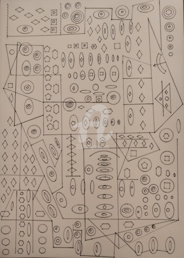 Dessin intitulée "illuminati City" par Eduardo Vidal, Œuvre d'art originale, Crayon