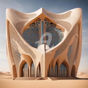 Arts numériques intitulée "building desert sau…" par Eduardo Vidal, Œuvre d'art originale, Peinture numérique