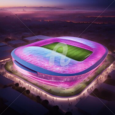 Arte digitale intitolato "football stadium eu…" da Eduardo Vidal, Opera d'arte originale, Pittura digitale