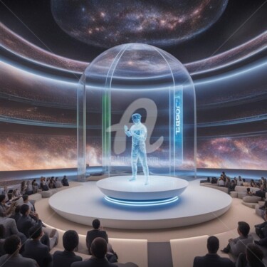 Digital Arts με τίτλο "futuristic hologram…" από Eduardo Vidal, Αυθεντικά έργα τέχνης, Ψηφιακή ζωγραφική