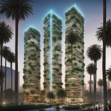 제목이 "futuristic building…"인 디지털 아트 Eduardo Vidal로, 원작, 디지털 페인팅