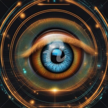 Digital Arts titled "synthetic eye of th…" by Eduardo Vidal, Original Artwork, Digital Painting