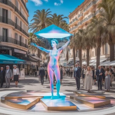 Grafika cyfrowa / sztuka generowana cyfrowo zatytułowany „Cannes future holog…” autorstwa Eduardo Vidal, Oryginalna praca, M…