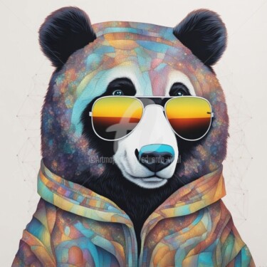 Digitale Kunst mit dem Titel "bear future art" von Eduardo Vidal, Original-Kunstwerk, Digitale Malerei