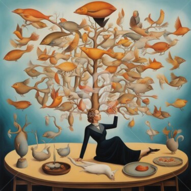 Arte digitale intitolato "Family tree" da Eduardo Vidal, Opera d'arte originale, Pittura digitale