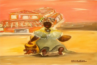 Pintura intitulada "Vendedora de Angu" por Eduardo Lima, Obras de arte originais, Acrílico