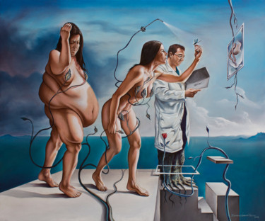 Pintura titulada "Obesidad mórbida -…" por Eduardo Urbano Merino, Obra de arte original, Oleo